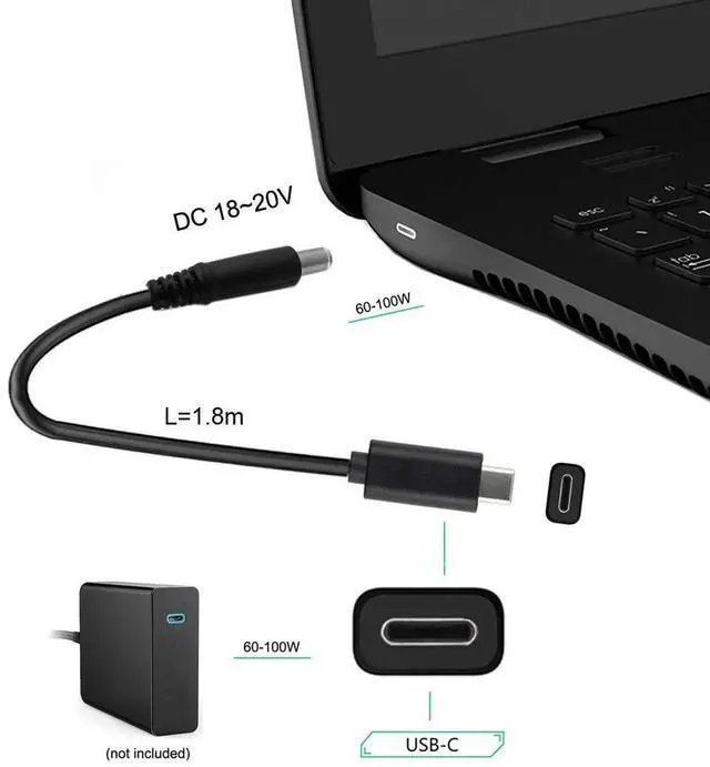 Alt view image 4 of 7 - AJMRTC USBC TypeC Input to DC 5.5 x 2.5mm PD Power Charging Cable,PD Trigger Converter Cord for Laptops Notebooks,Compatible with USBC PD Power Adapters and PD Power Banks