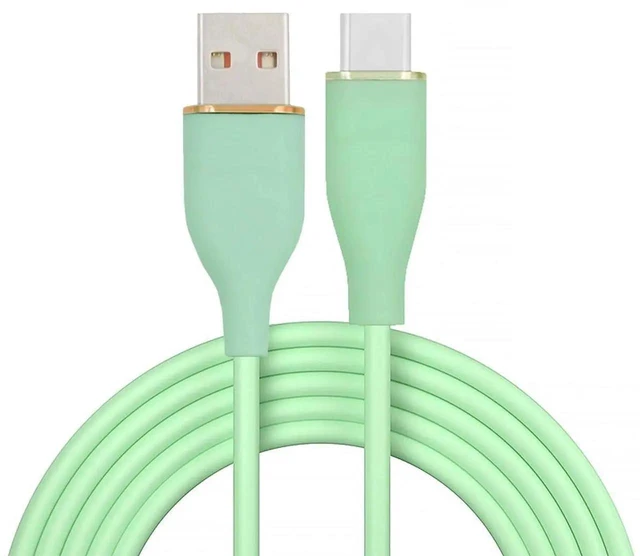 Main image of AJMRTC USBA to USBC 1M Green Liquid Silicone Cable,USB2.0 480Mbps Data Sync 15W Fast Charge UltraSoft Power Cord for Laptops,Tablets,Smartphones,USBC Enabled Devices