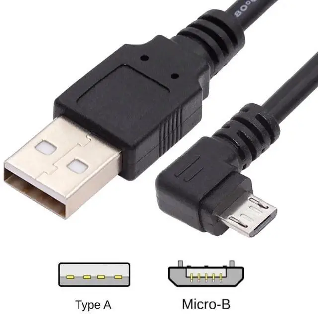 Alt view image 7 of 7 - AJMRTC LeftAngled 90 Degree Micro USB 5Pin to USB 2.0 TypeA Cable,150cm LShape Charging Data Sync Cord,480Mbps Transfer for Android Phones,Tablets,Micro USB 5Pin Peripherals