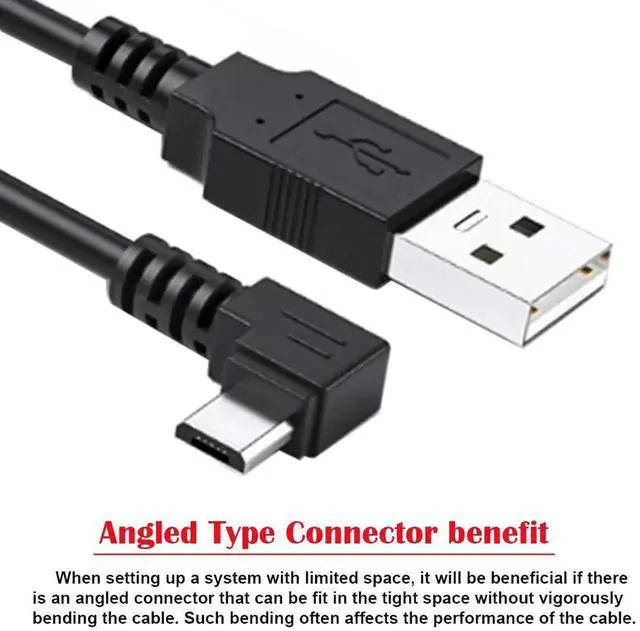 Alt view image 4 of 7 - AJMRTC LeftAngled 90 Degree Micro USB 5Pin to USB 2.0 TypeA Cable,150cm LShape Charging Data Sync Cord,480Mbps Transfer for Android Phones,Tablets,Micro USB 5Pin Peripherals