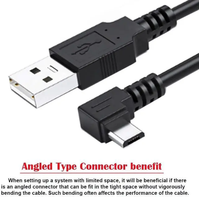 Alt view image 2 of 7 - AJMRTC 90 Degree Right Angled Micro USB 5Pin to USB 2.0 Cable 25cm, 480Mbps High Speed Data Sync & Charging Cord for Android Phones, Tablets, Dash Cam, GPS Devices