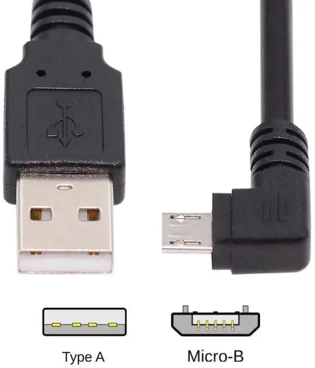 Alt view image 3 of 7 - AJMRTC 90 Degree Right Angled Micro USB 5Pin to USB 2.0 Cable 25cm, 480Mbps High Speed Data Sync & Charging Cord for Android Phones, Tablets, Dash Cam, GPS Devices