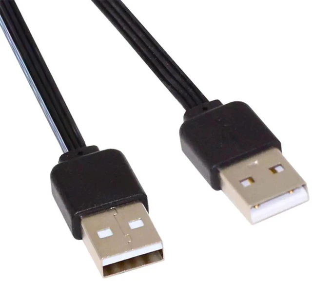 Main image of AJMRTC 13cm USB 2.0 TypeA Male to Male Flat Slim FPC Cable, 480Mbps HighSpeed Data Transfer Cord for FPV Drone, External Disk, Phone and USBA Male Port Devices