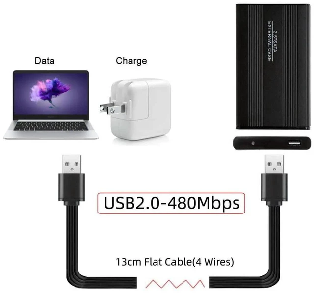 Alt view image 3 of 7 - AJMRTC 13cm USB 2.0 TypeA Male to Male Flat Slim FPC Cable, 480Mbps HighSpeed Data Transfer Cord for FPV Drone, External Disk, Phone and USBA Male Port Devices