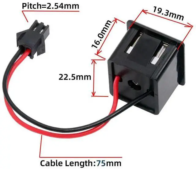 Alt view image 6 of 6 - AJMRTC DIY OEM TypeC & TypeA Female Socket to 2Pin Header Cable, 2.54mm Pitch LatchMount Connector DC 5V Power Supply Wire for Electronic Project, Cabinet Panel DIY Modification