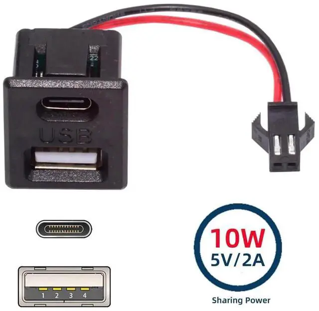 Alt view image 3 of 6 - AJMRTC DIY OEM TypeC & TypeA Female Socket to 2Pin Header Cable, 2.54mm Pitch LatchMount Connector DC 5V Power Supply Wire for Electronic Project, Cabinet Panel DIY Modification
