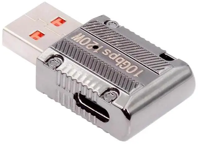 Main image of AJMRTC USB 3.1 Gen2 10Gbps USBC Female to USB 3.0 TypeA Male 90 Degree Right Angled Slim Adapter,120W PD Fast Charging Mecha Cyberpunk Style Converter for Laptop Phone Power Bank Car Charger