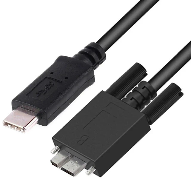 Alt view image 3 of 7 - AJMRTC USBC TypeC Host to Micro USB3.0 Screw Mount Straight Cable, 5Gbps HighSpeed Data Cord for Industrial Machine Vision Camera, External Storage Hard Drives