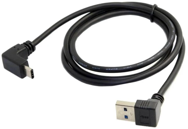 Alt view image 5 of 7 - AJMRTC USB 3.1 Angled USBC to 90 Degree DownAngled TypeA Male Data Cable, 100CM DualAngle Charging Sync Cord for USBC Smart Phones, Tablets and Portable Electronic Devices