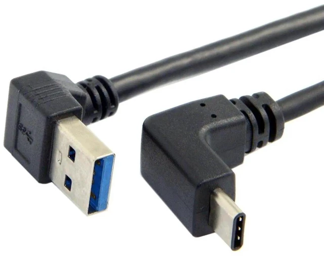 Alt view image 4 of 7 - AJMRTC USB 3.1 Angled USBC to 90 Degree DownAngled TypeA Male Data Cable, 100CM DualAngle Charging Sync Cord for USBC Smart Phones, Tablets and Portable Electronic Devices