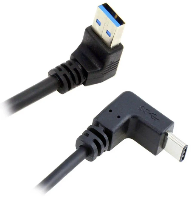 Alt view image 2 of 7 - AJMRTC USB 3.1 Angled USBC to 90 Degree DownAngled TypeA Male Data Cable, 100CM DualAngle Charging Sync Cord for USBC Smart Phones, Tablets and Portable Electronic Devices