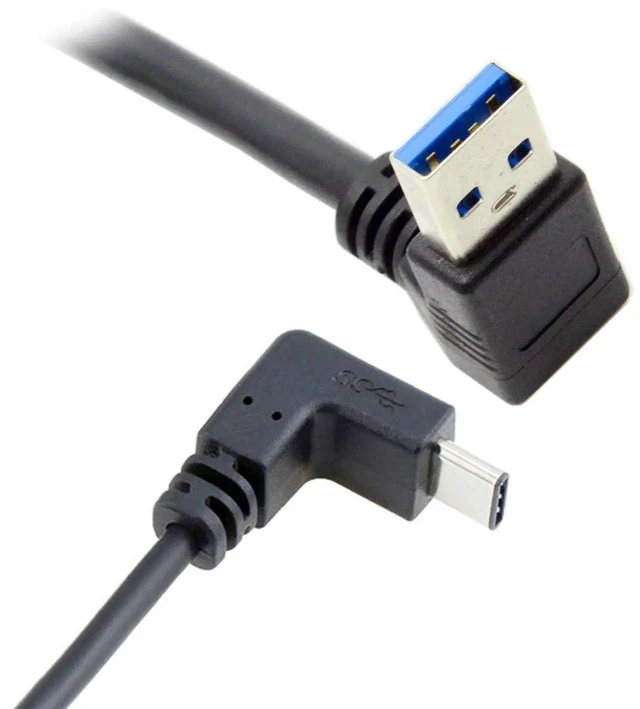 Alt view image 3 of 7 - AJMRTC USB 3.1 Angled USBC to 90 Degree DownAngled TypeA Male Data Cable, 100CM DualAngle Charging Sync Cord for USBC Smart Phones, Tablets and Portable Electronic Devices