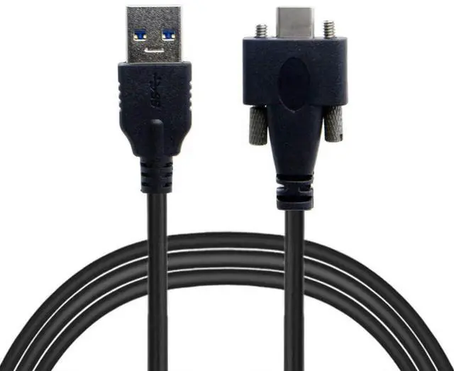 Main image of AJMRTC USB 3.1 TypeC Dual Screw Locking Panel Mount Cable, 1.2M Industrial Data Cord to Standard USB3.0 Male for Machine Vision Cameras, VibrationSensitive Industrial USB3.0 Peripherals