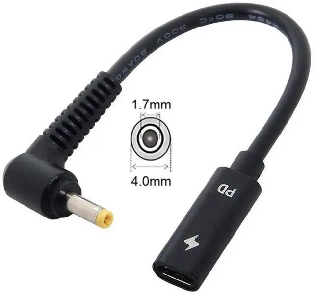 Alt view image 5 of 7 - AJMRTC USBC Female to DC 4.0x1.7mm PD Trigger Power Cable, 1820V Output, Compatible with IdeaPad Laptops, Use USBC PD Charger to Power DCPort Notebook, PD Emulator Charging Converter Cord