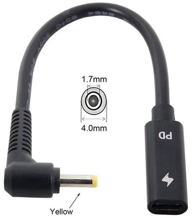 Alt view image 7 of 7 - AJMRTC USBC Female to DC 4.0x1.7mm PD Trigger Power Cable, 1820V Output, Compatible with IdeaPad Laptops, Use USBC PD Charger to Power DCPort Notebook, PD Emulator Charging Converter Cord