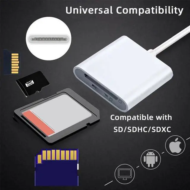 Alt view image 5 of 7 - AJMRTC USBC USB 2.0 2in1 Card Reader Adapter, TF Micro SD SDXC SDHC Memory Card Reader, Portable Memory Card Reader for MacBook, Laptops, Tablets and USBC Smart Phones