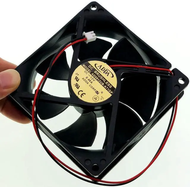Alt view image 3 of 7 - Replacement DC Cooling Fan AD0912UB-A71GP, DC12V 0.46A 90x90x25mm (9025), 2Pin Brushless Fan for Server, Power Supply, Industrial Cabinet Equipment Cooling
