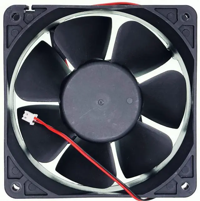 Alt view image 2 of 7 - Replacement DC Axial Cooling Fan MQ12038HBL, DC24V 0.35A 120x120x38MM 12CM Silent Cooling Fan, 2-Pin 2-Wire for Industrial Cabinet, Power Supply Equipment Heat Dissipation