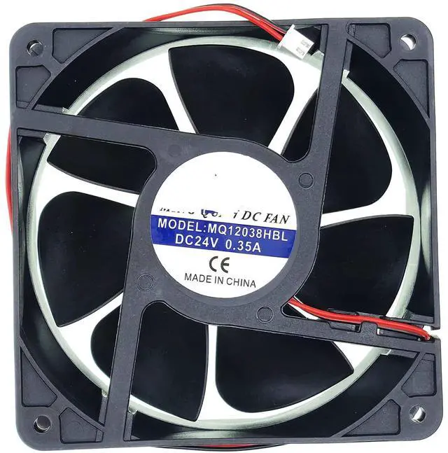 Main image of Replacement DC Axial Cooling Fan MQ12038HBL, DC24V 0.35A 120x120x38MM 12CM Silent Cooling Fan, 2-Pin 2-Wire for Industrial Cabinet, Power Supply Equipment Heat Dissipation