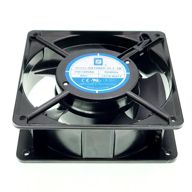 Alt view image 3 of 7 - OA109AP-11-1 TB AC Axial Cooling Fan, 110/120V 17/15W 50/60Hz, 120x120x38MM 2-Wire Industrial Cabinet Cooling Fan for Power Supply Enclosure Equipment