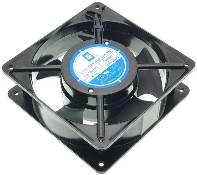 Alt view image 7 of 7 - OA109AP-11-1 TB AC Axial Cooling Fan, 110/120V 17/15W 50/60Hz, 120x120x38MM 2-Wire Industrial Cabinet Cooling Fan for Power Supply Enclosure Equipment