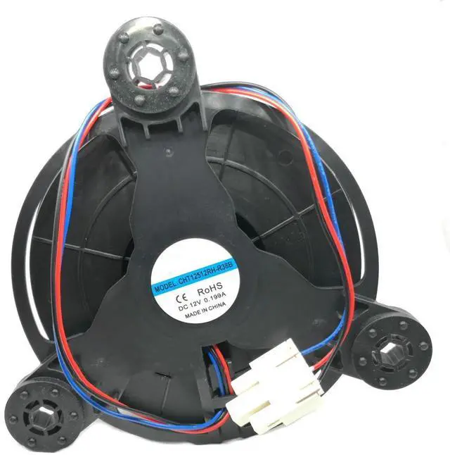 Main image of CHT12512RH-R38B Refrigerator Evaporator Fan Motor, DC12V 0.199A 3Wire Centrifugal Cooling Fan, Replacement for Hisense Rongsheng Midea Refrigerator, Cross Reference DA000071301