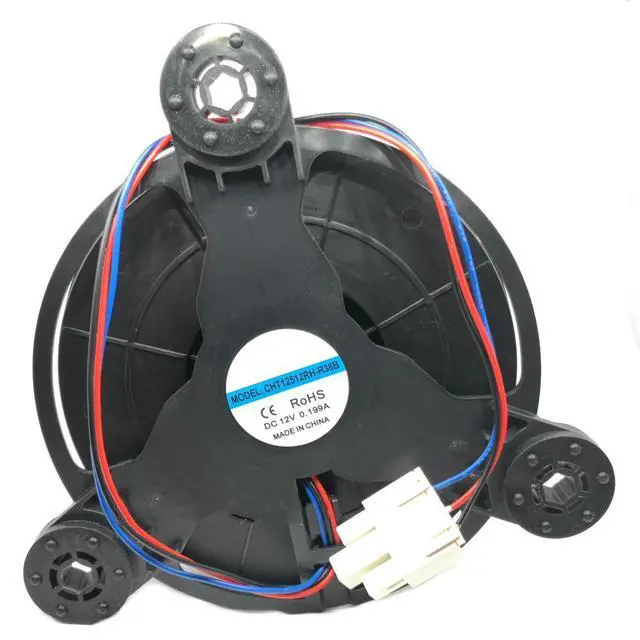 Alt view image 3 of 4 - CHT12512RH-R38B Refrigerator Evaporator Fan Motor, DC12V 0.199A 3Wire Centrifugal Cooling Fan, Replacement for Hisense Rongsheng Midea Refrigerator, Cross Reference DA000071301