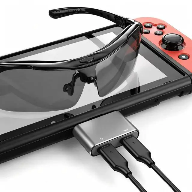 Alt view image 4 of 7 - AJMRTC USB-C 2-in-1 Video Splitter Hub, Type-C Alt-Mode Adapter 4K@60Hz Video Output PD 100W Pass-Through Charging, USB-C Splitter for AR Glasses, Switch Console, Smartphone, Laptop, Tablet, Grey