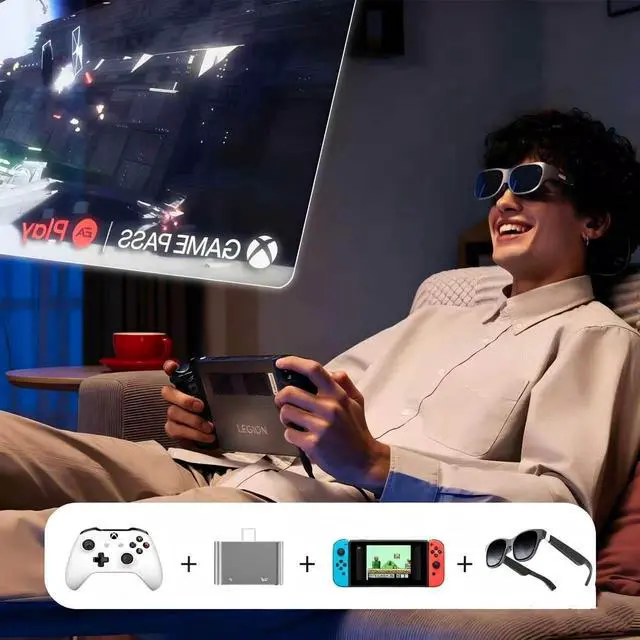 Alt view image 5 of 7 - AJMRTC USB-C 2-in-1 Video Splitter Hub, Type-C Alt-Mode Adapter 4K@60Hz Video Output PD 100W Pass-Through Charging, USB-C Splitter for AR Glasses, Switch Console, Smartphone, Laptop, Tablet, Grey