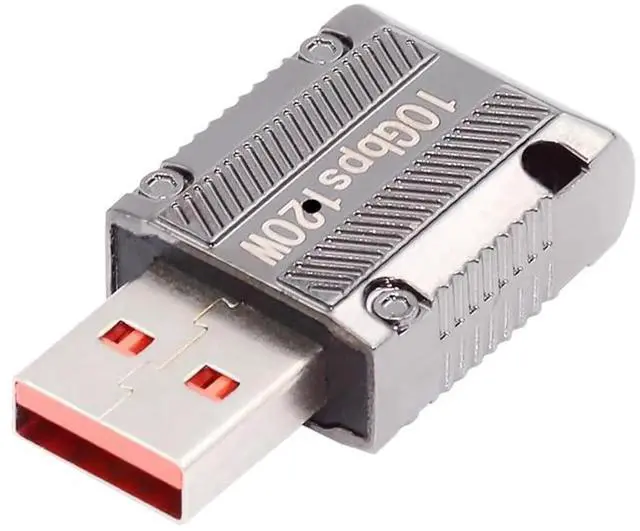 Main image of AJMRTC LeftAngled 90Degree Slim USBC Female to USB3.0 TypeA Male Adapter,USB3.1 Gen2 10Gbps Data Sync 120W Power PassThrough,Mecha Cyberpunk Alloy Converter for Laptop Phone SSD Flash Drive
