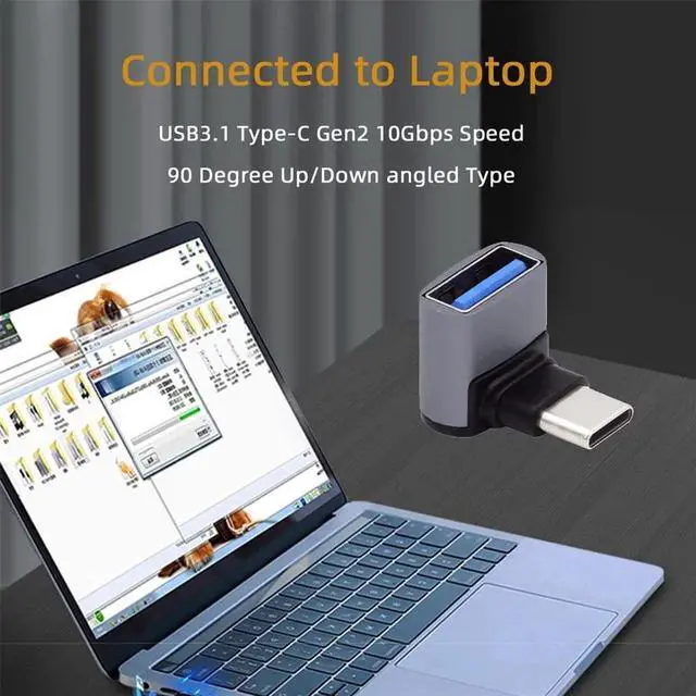 Alt view image 4 of 7 - AJMRTC 90Degree UpDown Angled USBC to USB 3.0 Female OTG Adapter, Vertical TypeC Male to USBA Female Converter for Laptops, Tablets, Smartphones and USBC Host Devices