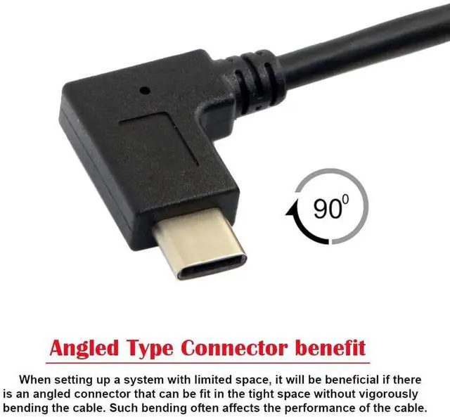 Alt view image 6 of 7 - AJMRTC 30cm 90Degree LeftAngled USBA Male to Reversible USBC Cable, USB 3.1 Gen1 HighSpeed Data Sync & Charging Cord for Android Smartphones, Tablets and USBC Portable Devices