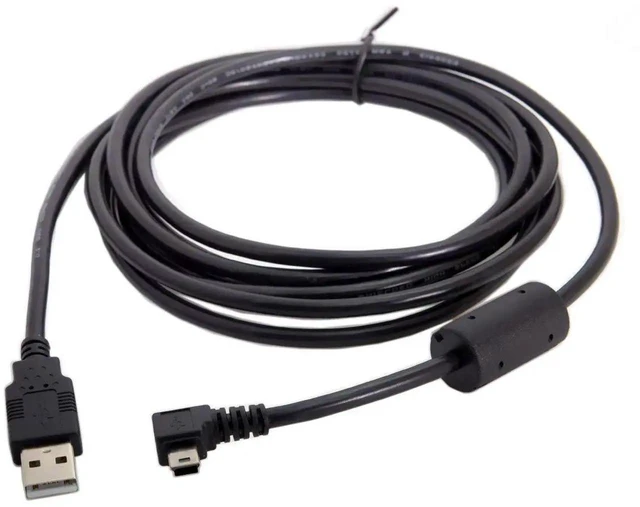 Main image of AJMRTC 3M 90Degree LeftAngled Mini USB B 5Pin Male to USB 2.0 Male Cable, Ferrite Core EMIReduction Data Sync & Charging Cord for Digital Camera, GPS, Dash Cam, Game Controller and MiniUSB Devices