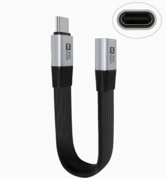 Main image of AJMRTC Right Angle USB4 TypeC Extension Cable, 80Gbps Data, 240W PD Fast Charging, 8K@60Hz UHD Video Output, 90 Degree USBC Male to Female Extension Cord Compatible with Thunderbolt 3 / Thunderbolt
