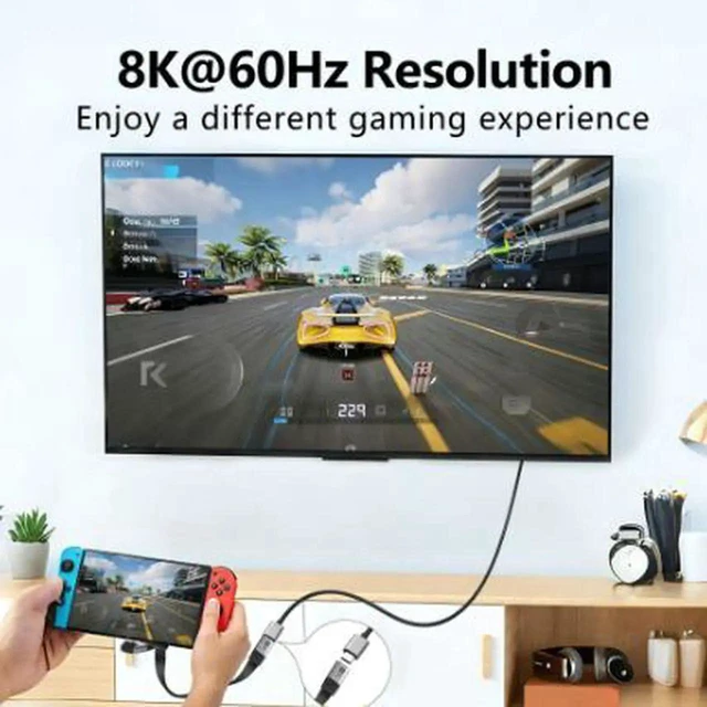Alt view image 2 of 3 - AJMRTC Right Angle USB4 TypeC Extension Cable, 80Gbps Data, 240W PD Fast Charging, 8K@60Hz UHD Video Output, 90 Degree USBC Male to Female Extension Cord Compatible with Thunderbolt 3 / Thunderbolt