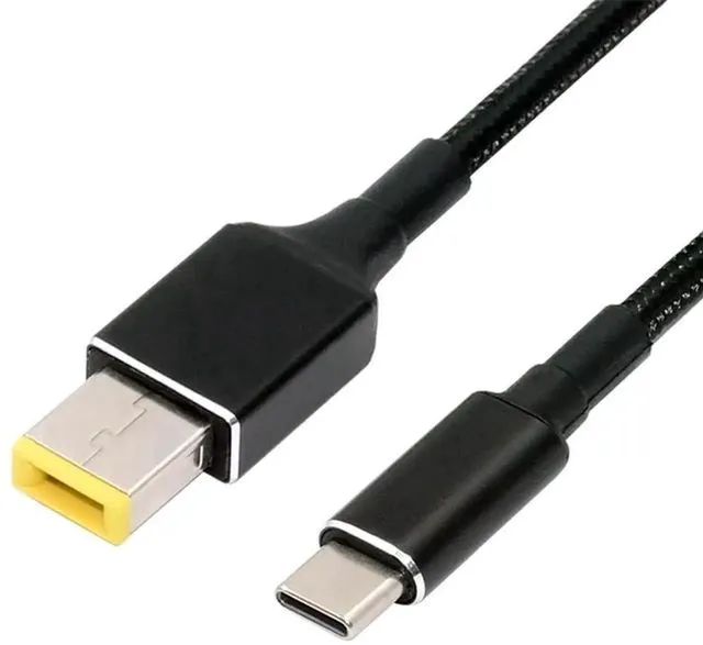 Main image of AJMRTC 1.8M USBC 100W 20V PD Trigger Charging Cable, TypeC Input to Rectangular Square Jack 65W Output Power Cord, QC & PD Compatible for ThinkPad X1, Legion Y7000P Laptops, Replace Original Laptop