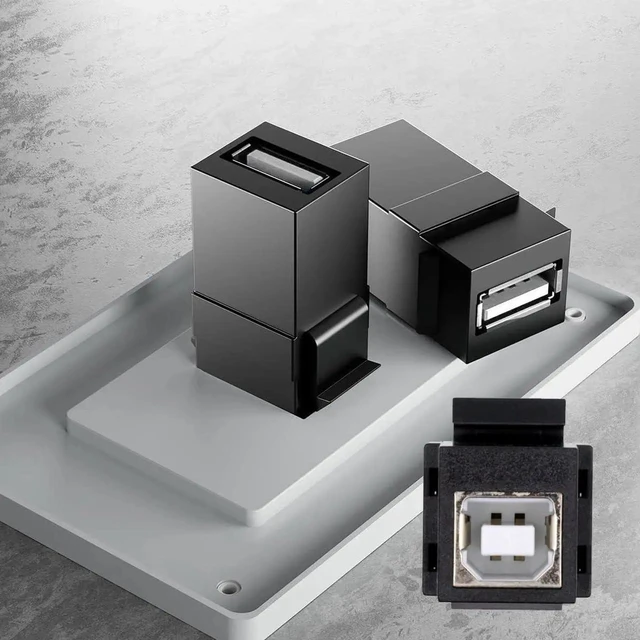 Alt view image 4 of 7 - AJMRTC 480Mbps USB 2.0 A Female to USB TypeB Female Keystone Jack Coupler Adapter, USB Wall Plate Panel Mount Coupler, USBA to USBB Female Extension Insert for Keystone Wall Plate Installation