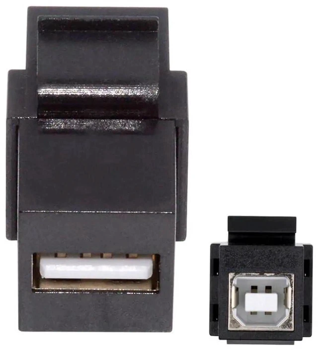 Alt view image 2 of 7 - AJMRTC 480Mbps USB 2.0 A Female to USB TypeB Female Keystone Jack Coupler Adapter, USB Wall Plate Panel Mount Coupler, USBA to USBB Female Extension Insert for Keystone Wall Plate Installation