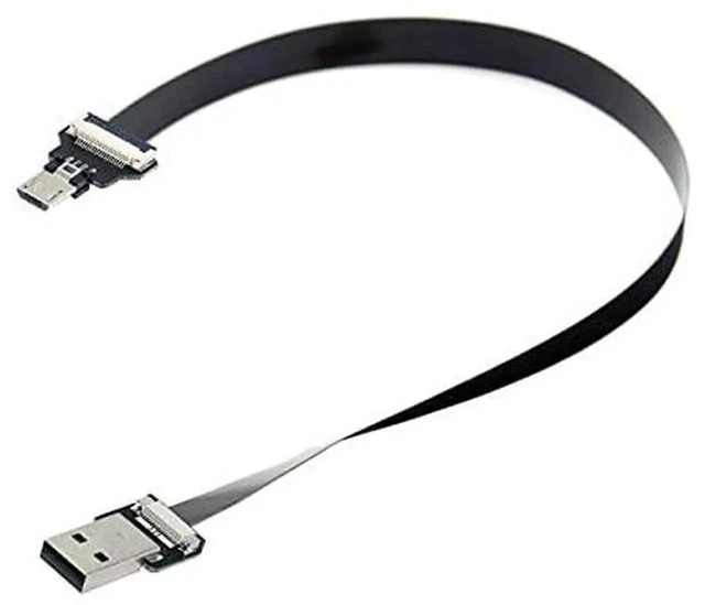 Alt view image 5 of 6 - AJMRTC 20CM Flat Slim FPC USB 2.0 TypeA Male to Micro USB 5Pin Male Cable, Flexible LowProfile Ribbon Cord for FPV Drone, Portable Disk, Micro USB Phone and NarrowSpace Internal Wiring Projects