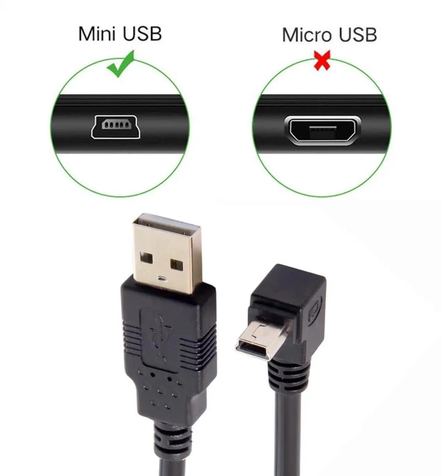 Alt view image 7 of 7 - AJMRTC 50cm UpAngled 90 Degree Mini USB B 5Pin Male to USB 2.0 Male Data Cable, Builtin EMI Ferrite Core AntiInterference Cord for Stable Data Sync and Device Power Supply