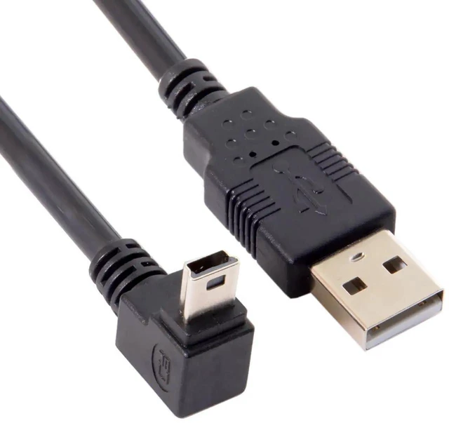Main image of AJMRTC 50cm DownAngled 90 Degree Mini USBB 5Pin Male to USB 2.0 Male Data Cable, EMI Ferrite Core AntiInterference Cord for Camera, GPS, Dash Cam and MiniUSBB Equipped Devices