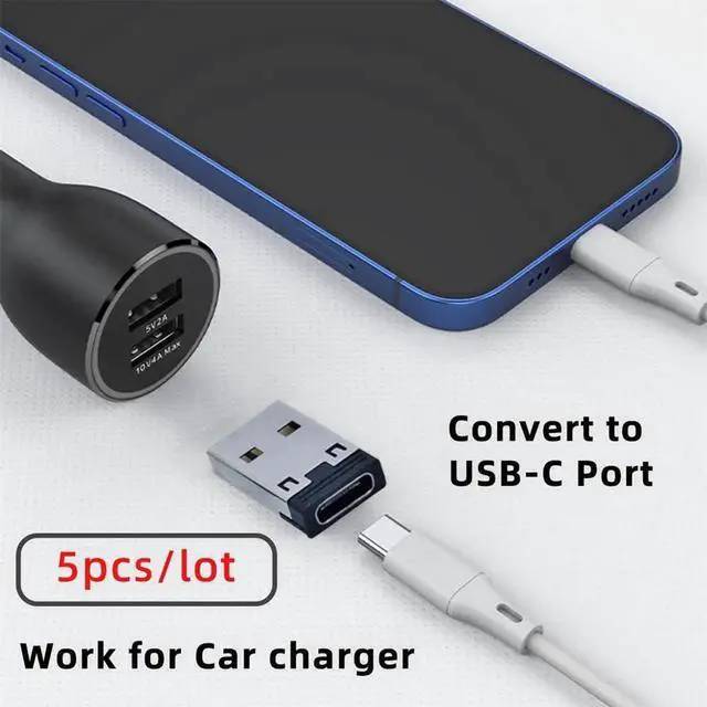 Alt view image 5 of 7 - AJMRTC 5Pack Reversible USBC Female to USB 2.0 TypeA Male Adapter, 480Mbps Data Sync 5V/3A Power Charging Converter for Laptop, Tablet, Smartphone and USBC Enabled Devices