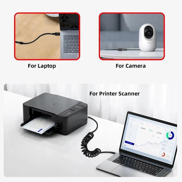 Alt view image 3 of 7 - AJMRTC 100cm 5Gbps Stretch Coiled USB 3.0 TypeA Male to TypeA Female OTG Extension Cable, Retractable Spring Cord for External Disk, Smartphone, Camera and USBA Peripherals Data Transfer