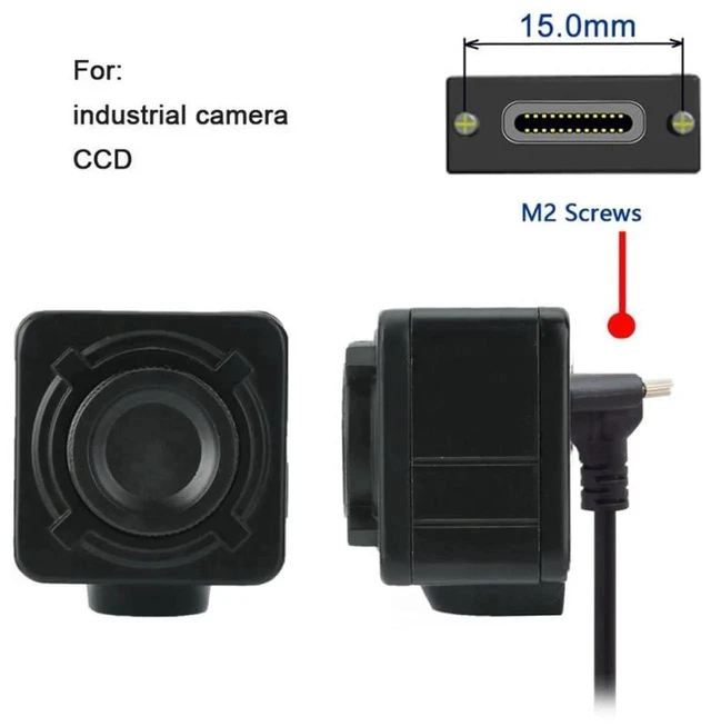 Alt view image 3 of 7 - AJMRTC 2.0M 90Degree DownUp Angled USB3.1 Gen1 TypeC Dual ScrewLocking to Standard USB3.0 TypeB Male Data Cable, VibrationResistant Cord for Industrial Camera, Machine Vision and Professional Ph