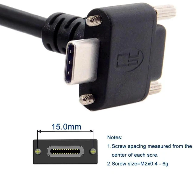 Alt view image 4 of 7 - AJMRTC 2.0M 90Degree DownUp Angled USB3.1 Gen1 TypeC Dual ScrewLocking to Standard USB3.0 TypeB Male Data Cable, VibrationResistant Cord for Industrial Camera, Machine Vision and Professional Ph
