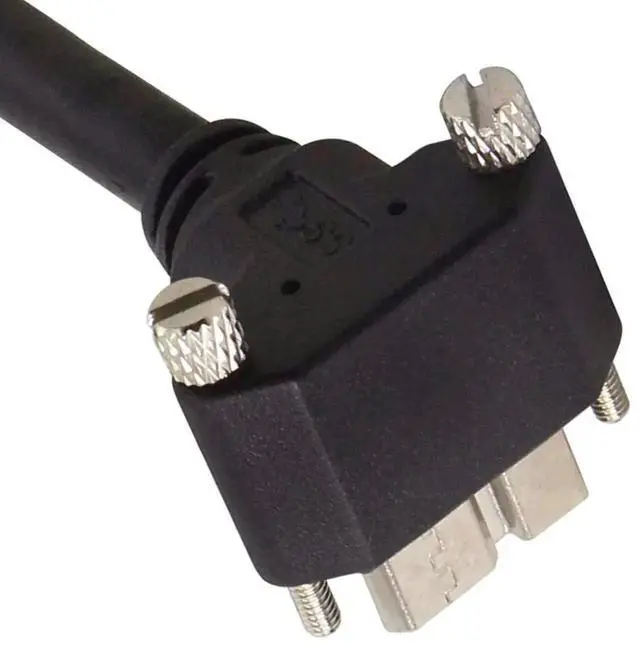 Alt view image 2 of 7 - AJMRTC 1.2M 90 Degree Up Angled Micro USB Screw Mount to USB 3.0 Data Cable, Lockable MicroUSB ScrewLock Connector Cord for Industrial Camera, Machine Vision Equipment Data Transmission