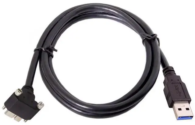Alt view image 4 of 7 - AJMRTC 1.2M 90 Degree Up Angled Micro USB Screw Mount to USB 3.0 Data Cable, Lockable MicroUSB ScrewLock Connector Cord for Industrial Camera, Machine Vision Equipment Data Transmission