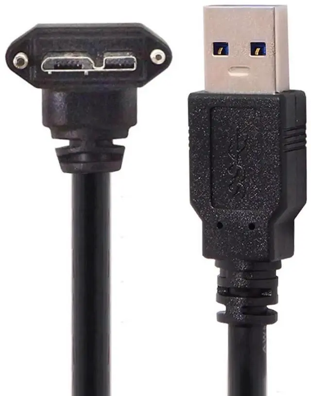 Alt view image 5 of 7 - AJMRTC 1.2M 90 Degree Up Angled Micro USB Screw Mount to USB 3.0 Data Cable, Lockable MicroUSB ScrewLock Connector Cord for Industrial Camera, Machine Vision Equipment Data Transmission