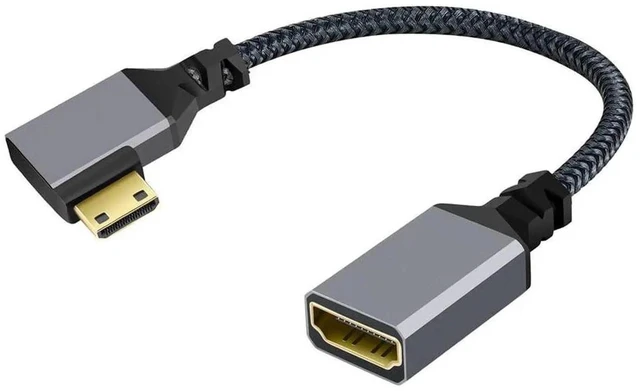 Main image of AJMRTC 90 Degree LeftAngled Mini HDMI 1.4 Male to HDMI Female Extension Cable,4K HighSpeed Left Angle HDMI Cord for DV,MP4 Camera,DC Camcorder,Laptop,Monitor,Projector