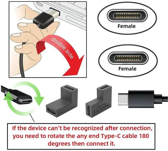 Alt view image 3 of 7 - AJMRTC 3Pcs Set USB 3.1 TypeC Male & Female to USBC Female Adapter,10Gbps HighSpeed Power Data Transfer Connector for NS Switch,Smartphones,USBC Laptops and USBC Peripherals